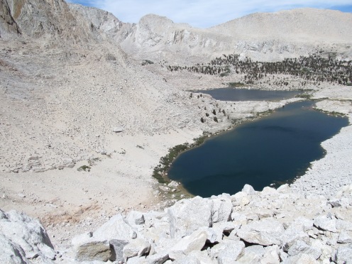 looking down at Lake #4 from the top of Old Army Pass